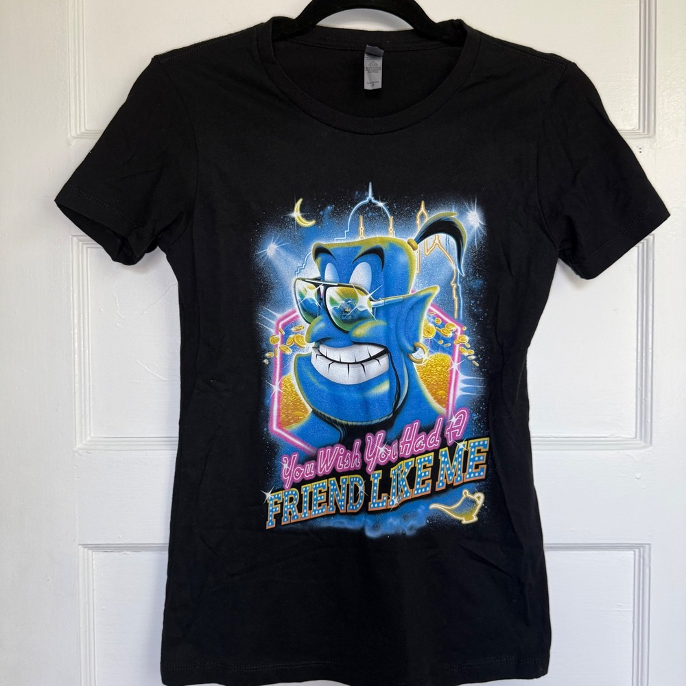 Next Level Disney Aladdin Genie Friend Like Me Graphic T-Shirt Black Small